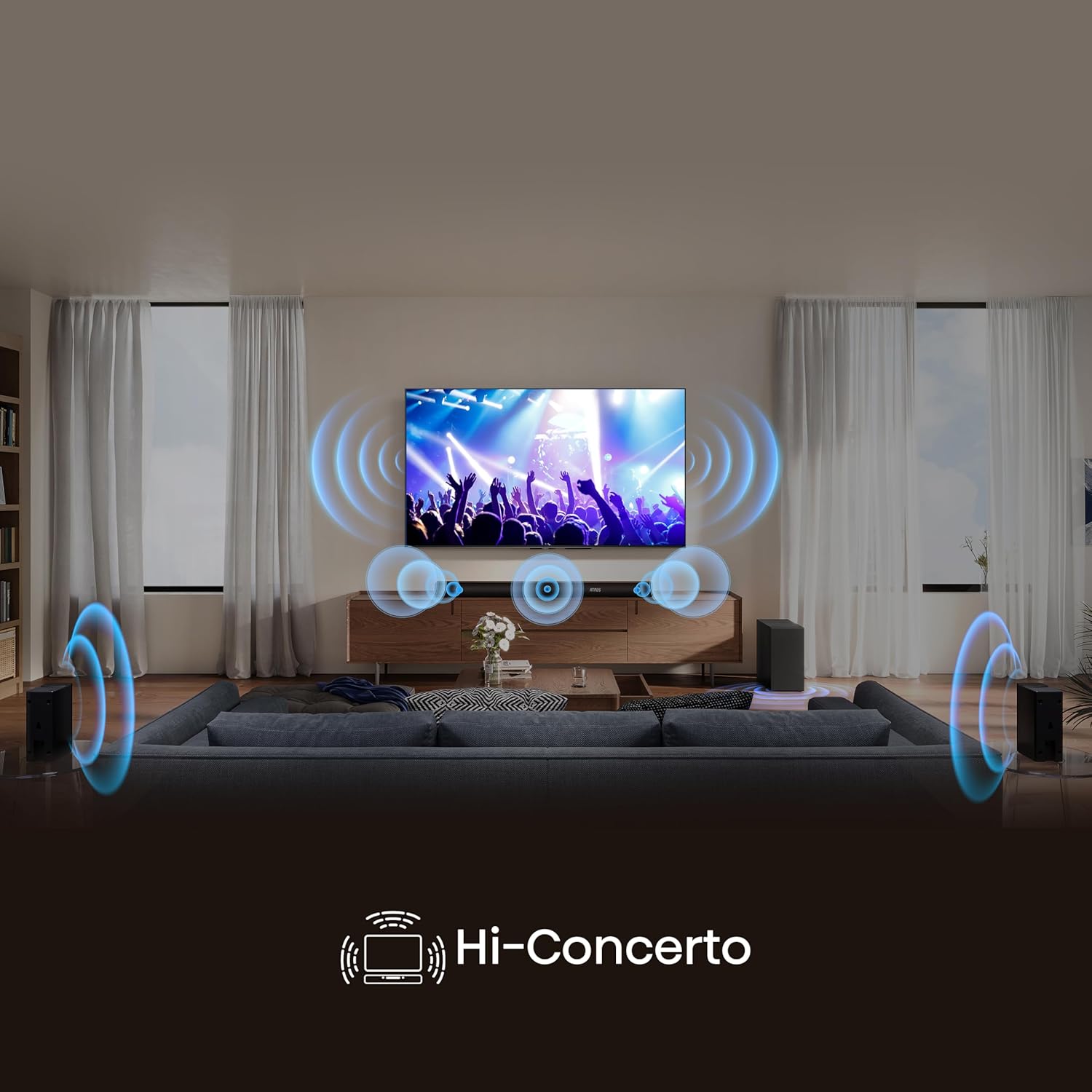 hisense ax5100q 5.1 channel soundbar – dolby atmos, dts:x & wireless surround sound | 6.5 inch wireless subwoofer | bluetooth wireless streaming hisense ax5100q 5.1 channel soundbar – dolby atmos, dts:x & wireless surround sound | 6.5 inch wireless subwoofer | bluetooth wireless streaming