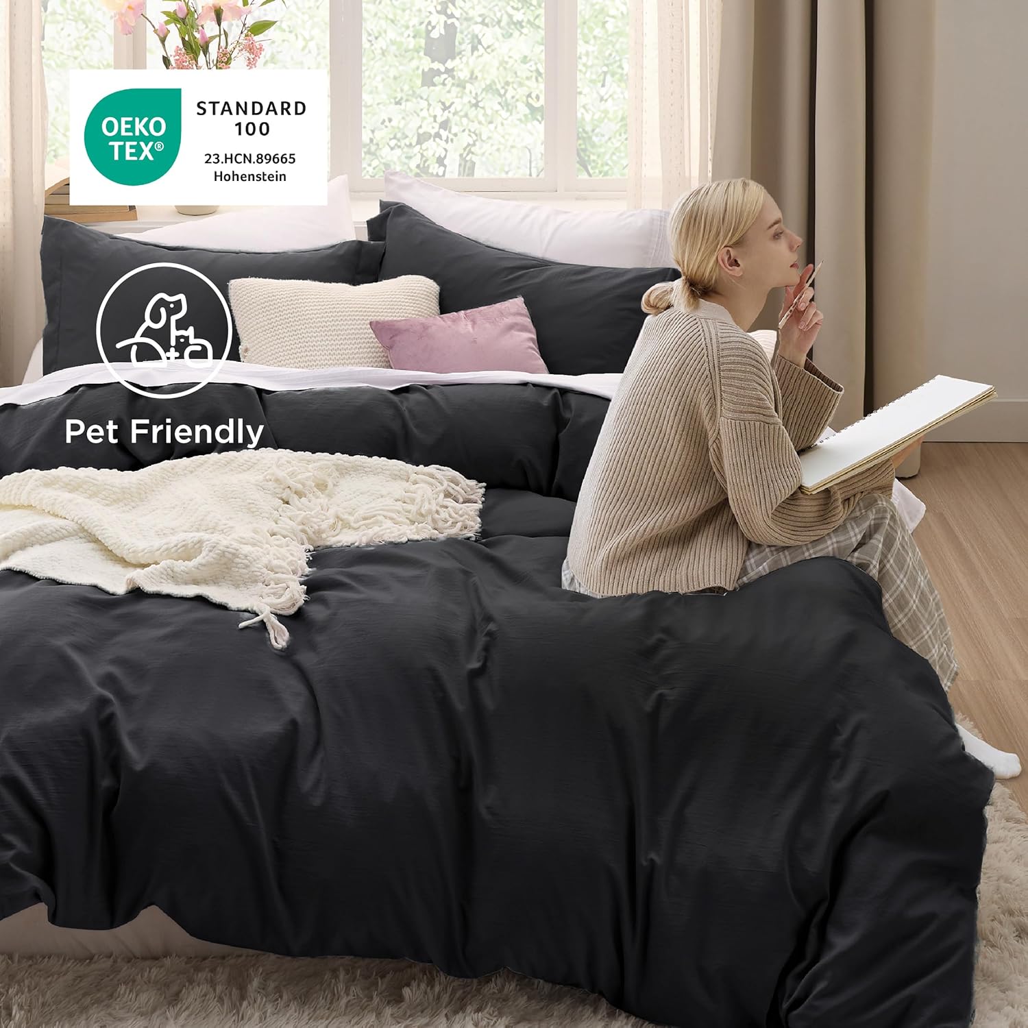 plain double sided color cotton duvet cover 4 pc set ➖2 pillowcases ➖1 bedsheet ➖1 duvet cover, for 6 by 6 bed plain double sided color cotton duvet cover 4 pc set ➖2 pillowcases ➖1 bedsheet ➖1 duvet cover, for 6 by 6 bed