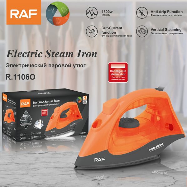 RAF Electric Steam Iron, 1800W, Steaming Fast Heating Electric Iron
