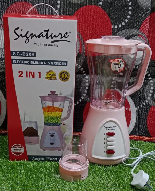 Signature 2-in-1 Blender with Grinder SG-B206 500W, Pink