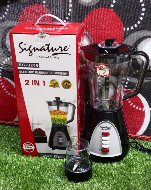 Signature 2-in-1 Blender with Grinder SG-B206 500W, Black