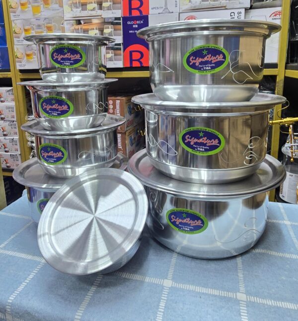 Signature 8PCS Pyramid Aluminum Sufuria Set 12/19 - Durable Cooking