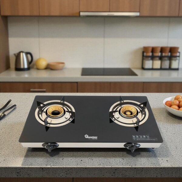 HOT SELLING RAMTONS Gas Cooker 2 Burner Super Slim Ceramic Top