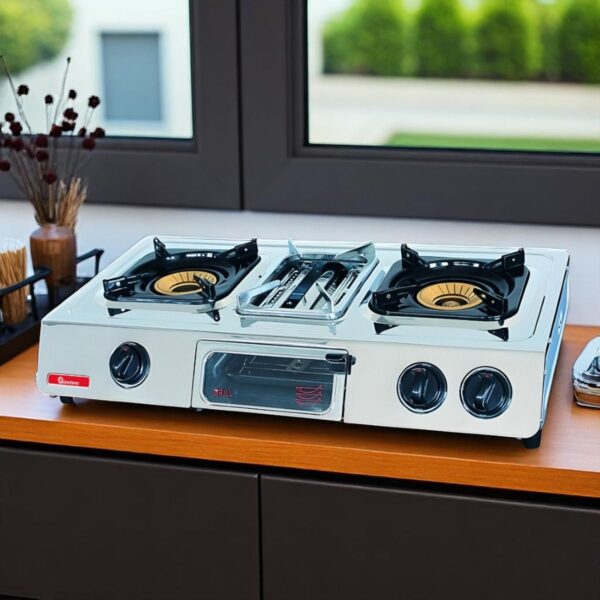 RAMTONS GAS COOKER 2 BURNER STAINLESS STEEL WITH GRILL- RG/504