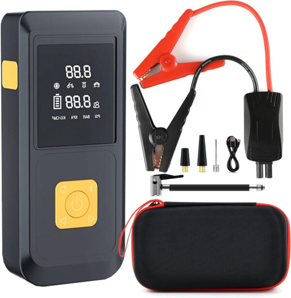Car Battery Jump Starter with Air Compressor 4000A 150PSI, Portable Car Jumper Starter, 12V Jump Box with Auto-Stop Tire Inflator, 20000mAh, Car Emergency Kit