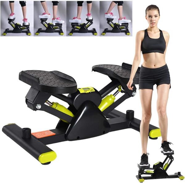 Mini Stepper Stair Stepper Exercise Equipment with Resistance Bands,LCD Monitor,Exercise Stepping Machine, Portable Mini Stair Stepper for Home,Stair Stepper 150KG Capacity