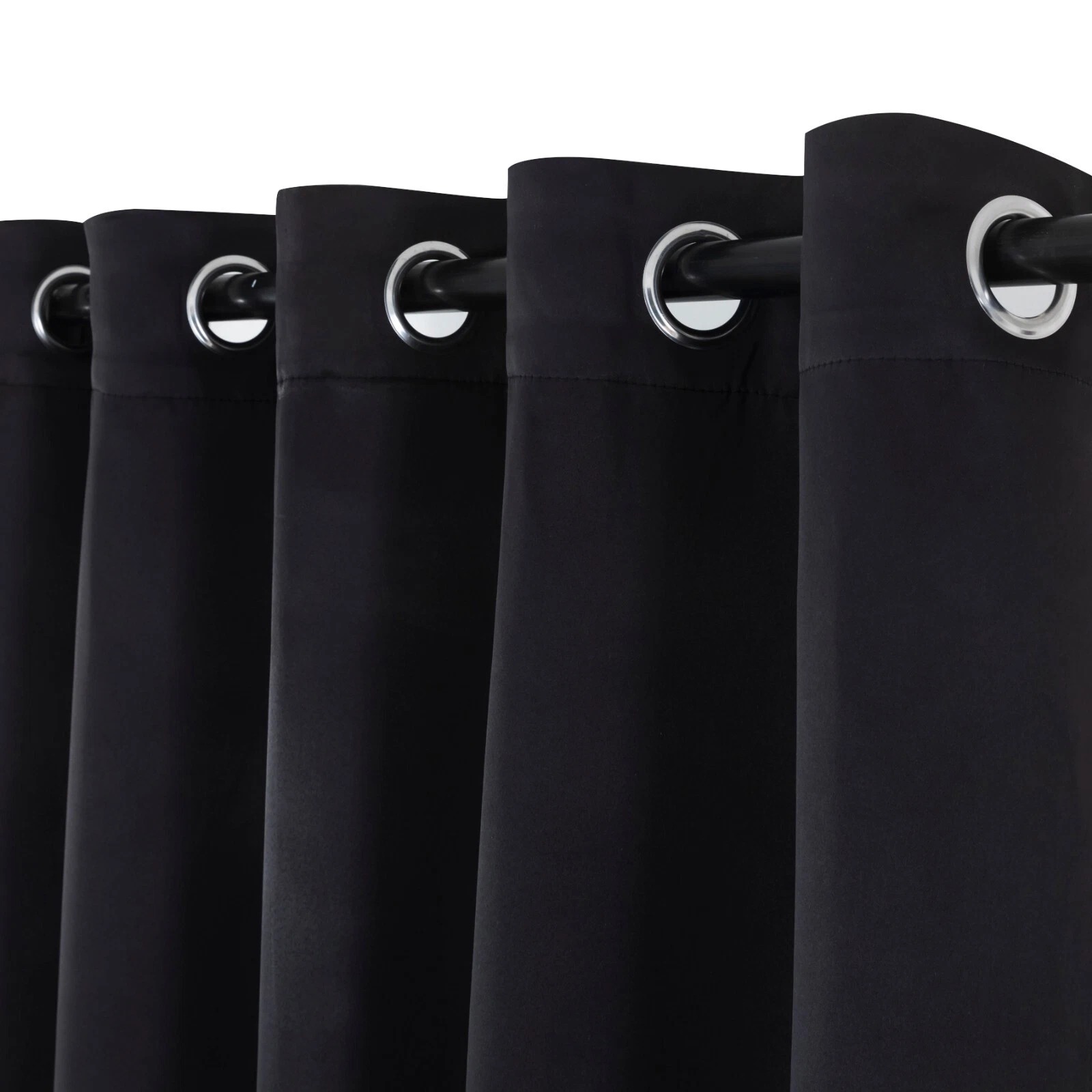 Black 3-Piece Window Curtains with Sheer - Eyelet, 2.5m - Image 3